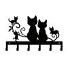 Black Cat Metal Wall Hook, Silhouette Key Holder, Decorative Animal Hook for Entryway Living Room Halloween Gift