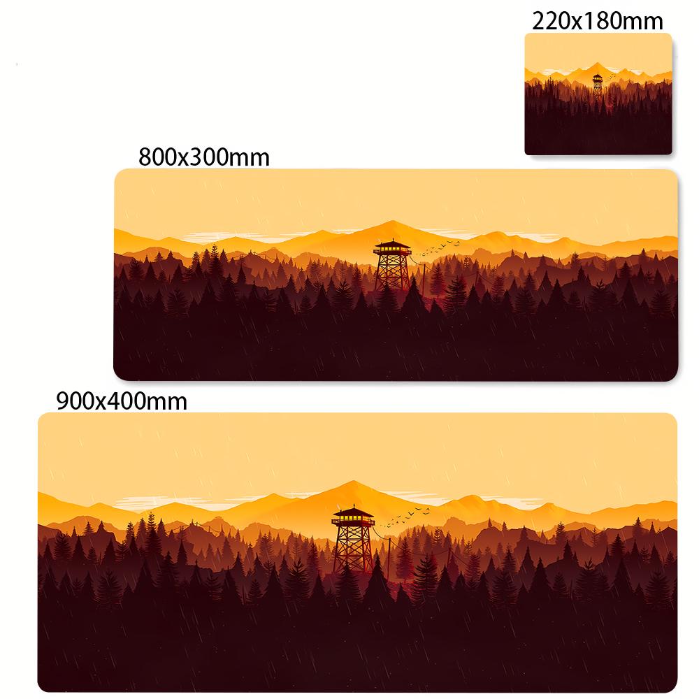 XXL Gummi Tiefwald Großes Mauspade Firewatch Mauspade Gamer Rutschfeste Kunst Schreibtischmatte Computer Laptop Pads 90x40cm Tastaturmatten