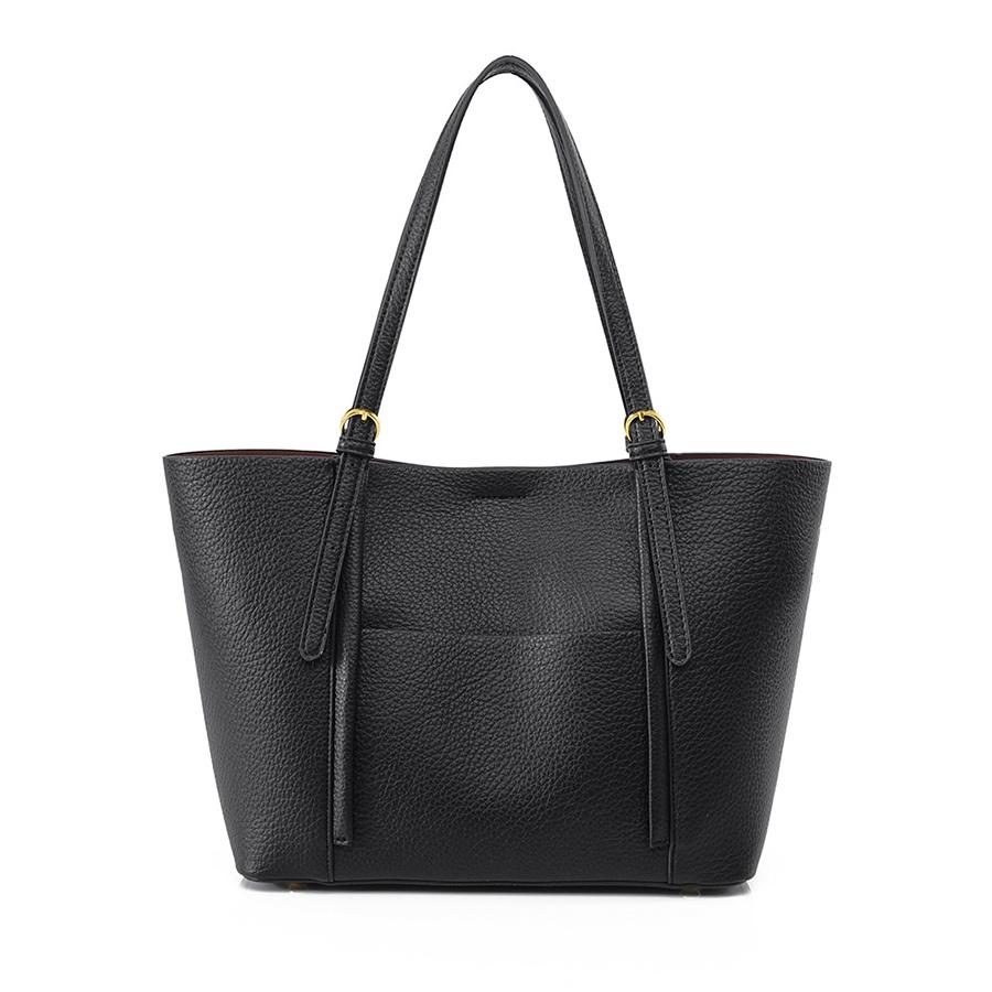 Leisure commuting totes bag for women new large-capacity purse and handbags classic versatile pu leather shoulder bag black sac