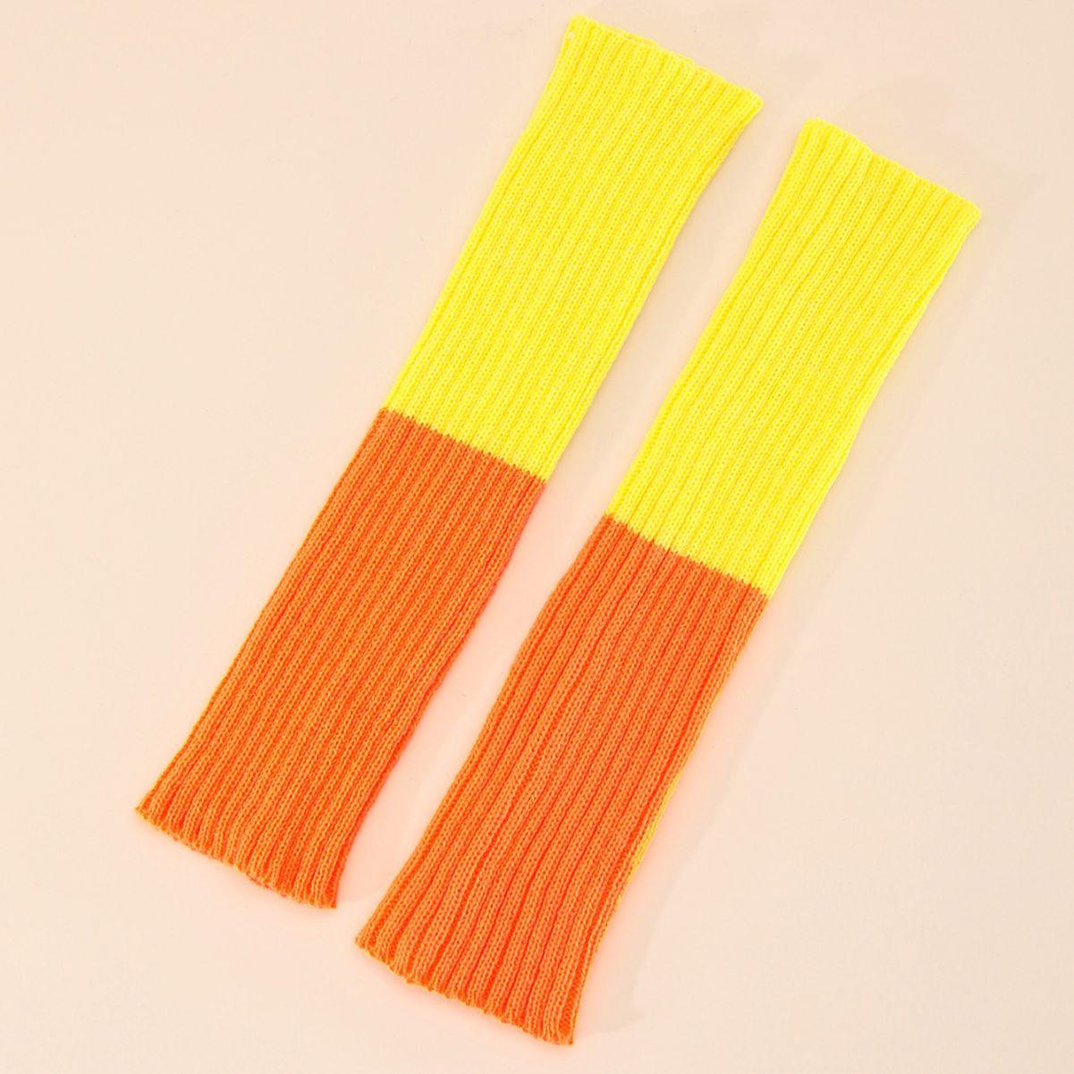 

Милый шерстяной вязаный комплект носков, флуоресцентный женский комплект для ног, аксессуары для одевания, осенне-зимний вечерние вечерние цветные носки, комплект One size fits all жёлтый