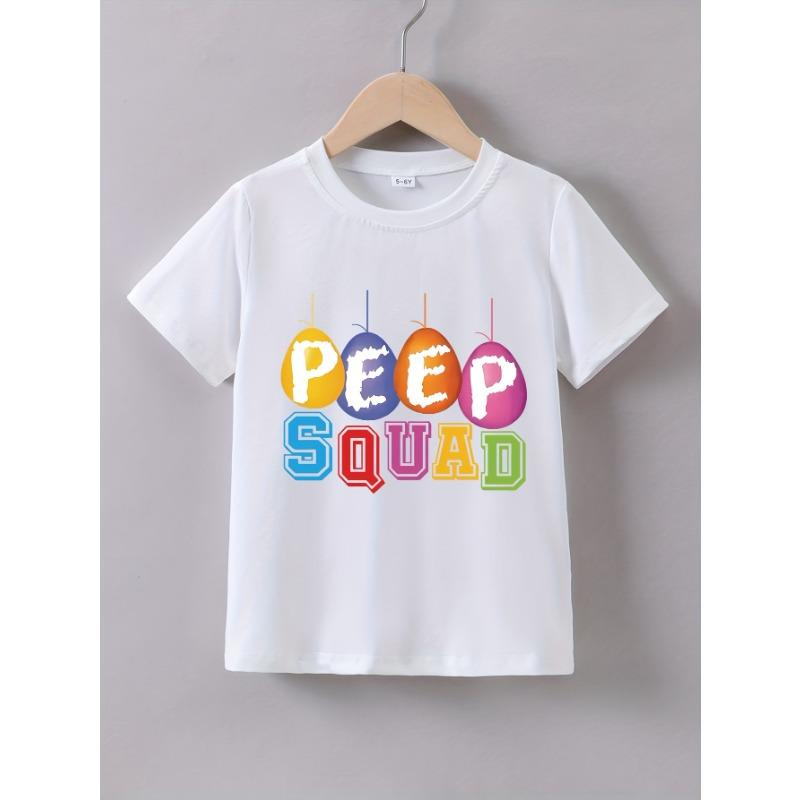 

Childrens Summer Short Sleeve PEEP Print T-Shirt 164cm білий