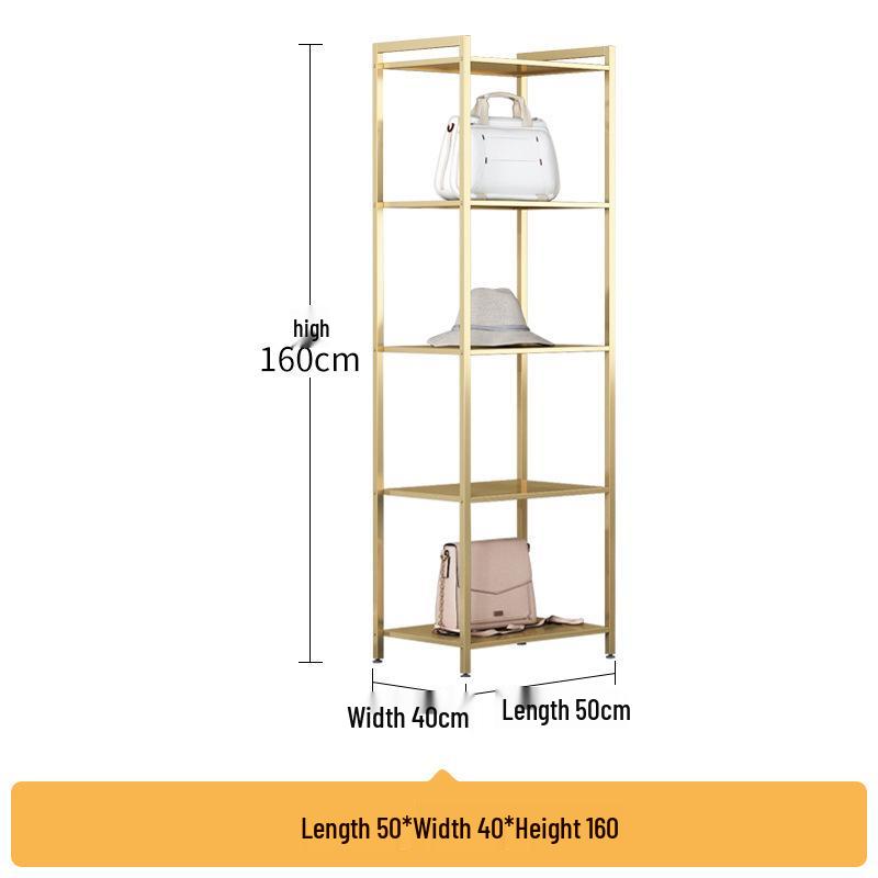 Gold Floor-Standing Hanging Rack for Women's Clothing Store Display