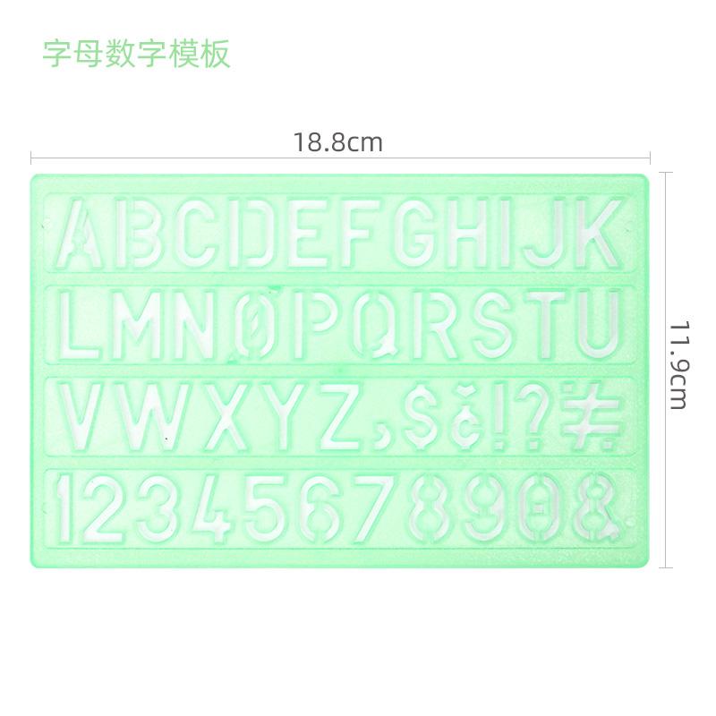 Jinsihou Durable Green Round Oval Geometry Template Ruler for Architectural Drawing and Furniture Design Resin Measuring Ruler