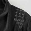 Johnature Damen Chinesischer Stil Strickshirts Tops V-Ausschnitt Langarm Stickerei Floral Herbst Weich Knopfblusen