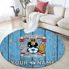 Custom Name Coventry City F.C Round Area Rug,Carpet Rug for Living Room Bedroom Sofa Playroom Decor,Non-slip Floor Mat