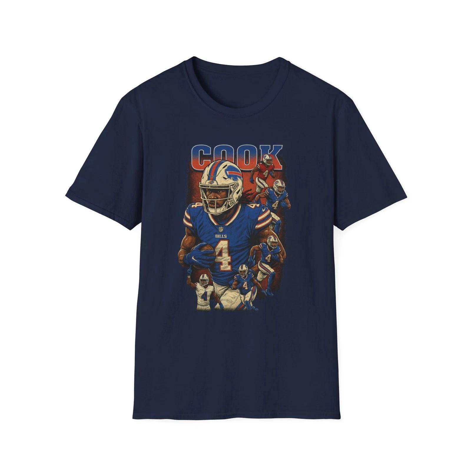 Men s and Women s T-shirts James Cook Buffalo Bills T-Shirt, NFL Football Fan Tee, Sports Fan Apparel, XXL