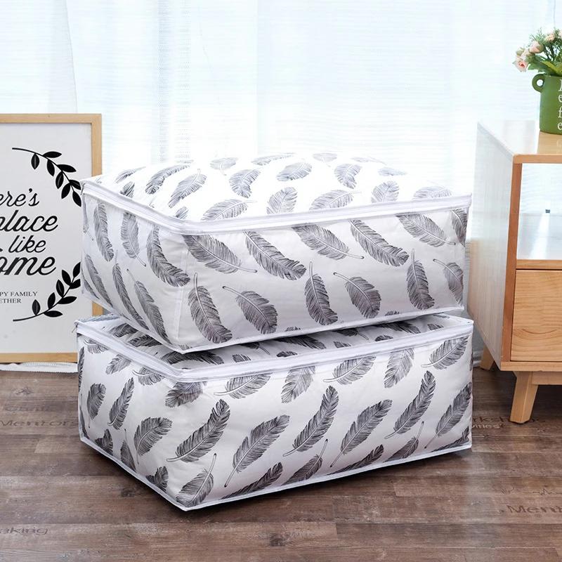 PEVA Quilt Storage Bag For Clothes Blankets Quilts Organizer Pouch Home Use Lightweight And Convenient Storage