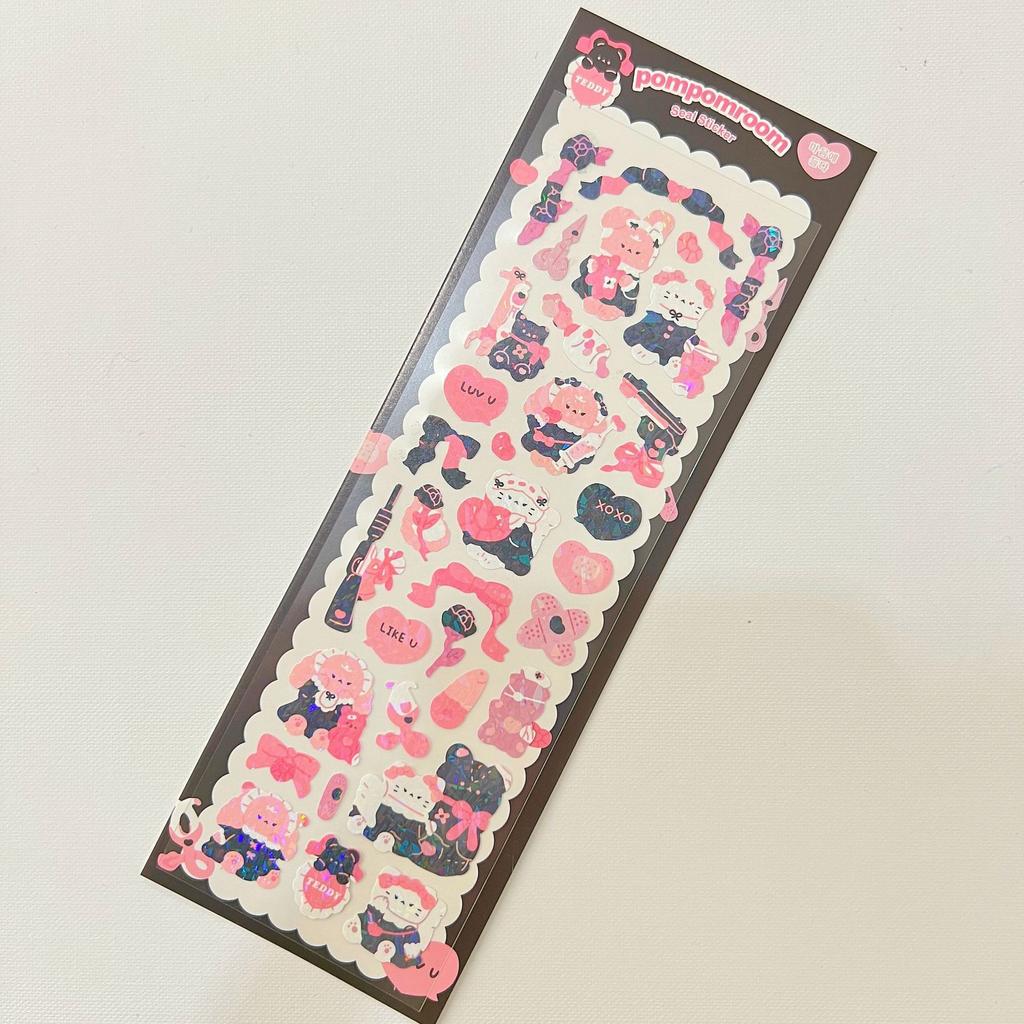 Korea Populární stejná kreslená laserová dekorativní nálepka DIY gooka materiál PET spodní bezešvé nálepka