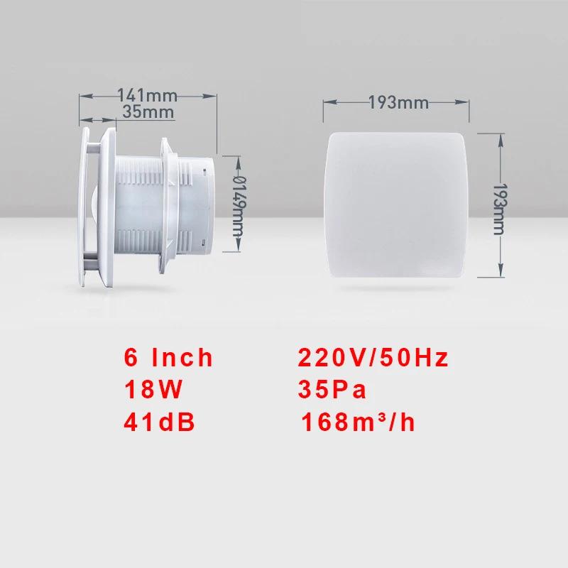 4/6 polegadas Exaustor Casa Banheiro Cozinha Quarto Banheiro Ventilador de Baixo Ruído Hotel Parede Silencioso Exaustor Exaustor