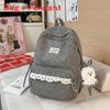 College Style Girl Small Backpack With Corduroy For Casual Travel And School Use