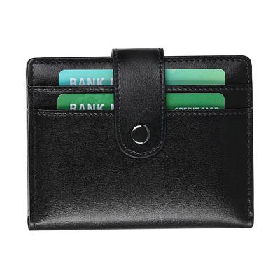 RFID Minimalist Wallet with Strap for Cards and Coin Pocket Multi-Card Holder Zipper Buckle Short Money Clip Coin