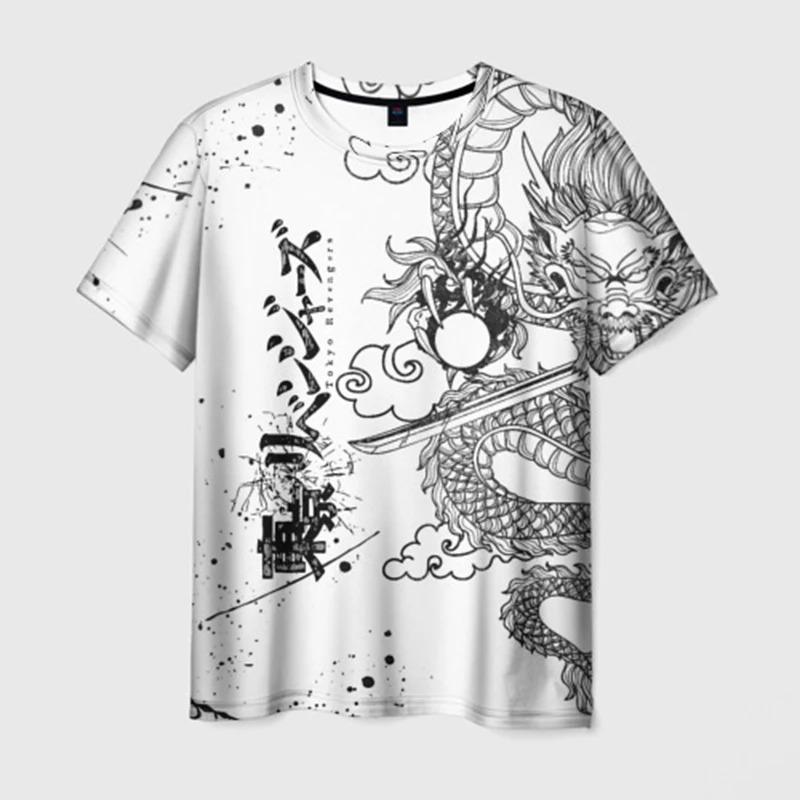 Μυστηριώδες Μπλουζάκι Δράκος Ανδρικά Ρούχα Δρόμου Προσωπικότητα Casual Μπλουζάκια 3D Πλήρως Τυπωμένο Δροσερό Μοτίβο Streetwear Μπλουζάκι Τοπ