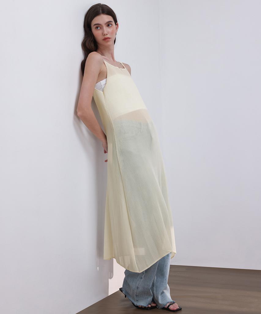 Pleats Mood Sheer Pleated Layered Dress