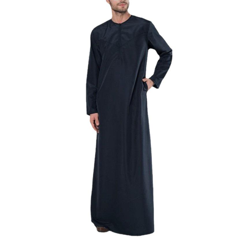 2026 Men's Loose Zipper Robe: Middle Eastern Arab and Malaysian Style
