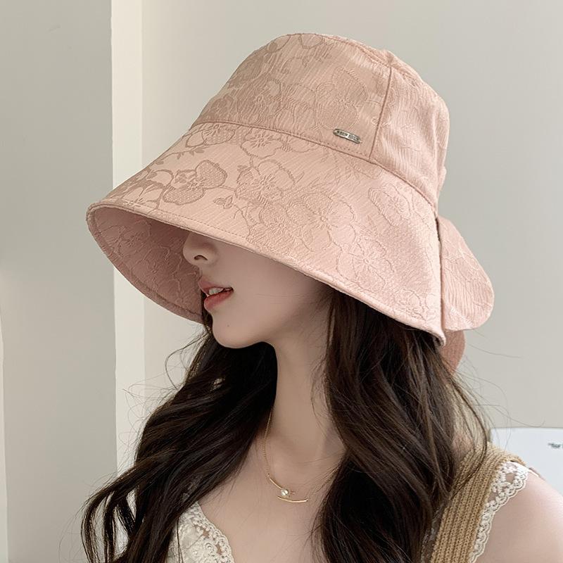 

Summer Hats For Women Bucket Hat Fisherman Cap Sunshade Wide Brim Sun Protection Sunhat 2025 New Bob Foldable Korean Style 56-58cm рожевий