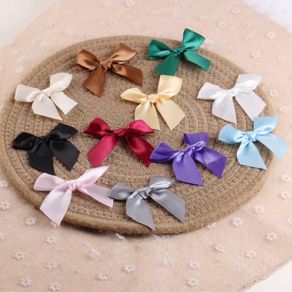 50pcs Colourful Ribbon Bows Polyester Satin for Headwear Clothing DIY Ideal for Wedding Party Gift Craft Decoration Adorable