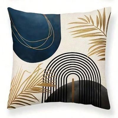 Geometrisches und Blattform-Modemuster Heimdekor Kissenbezug Wohnzimmer Sofa Polyester Kissenbezug mit Reißverschluss