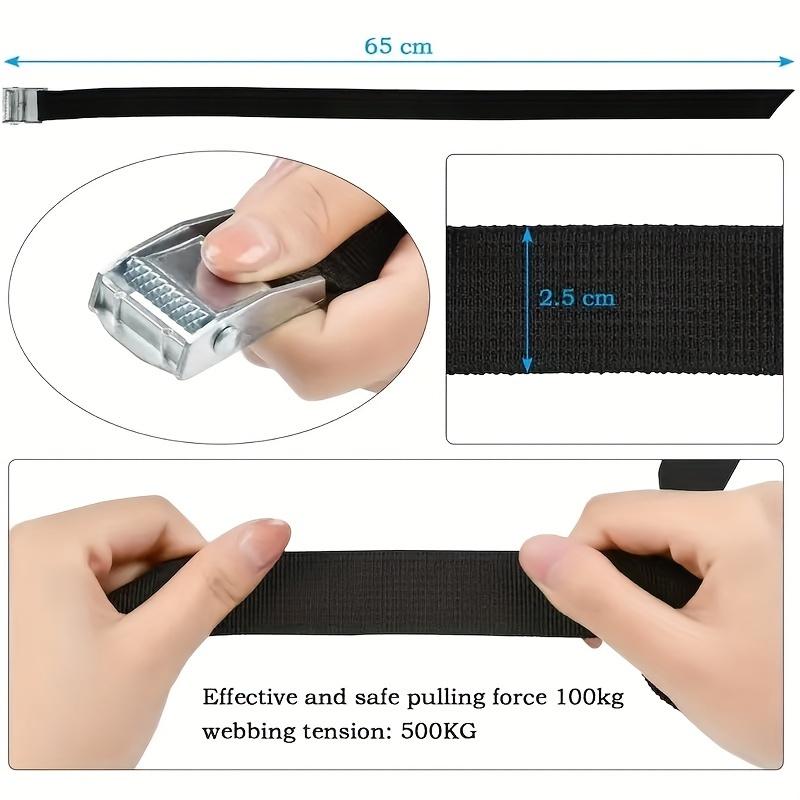 Heavy-Duty Adjustable Snap-On Straps Nylon Belt for Cars Motorcycles & Bicycles Secure Cargo & Luggage Fastening Solution with Buckle and Loop Closure