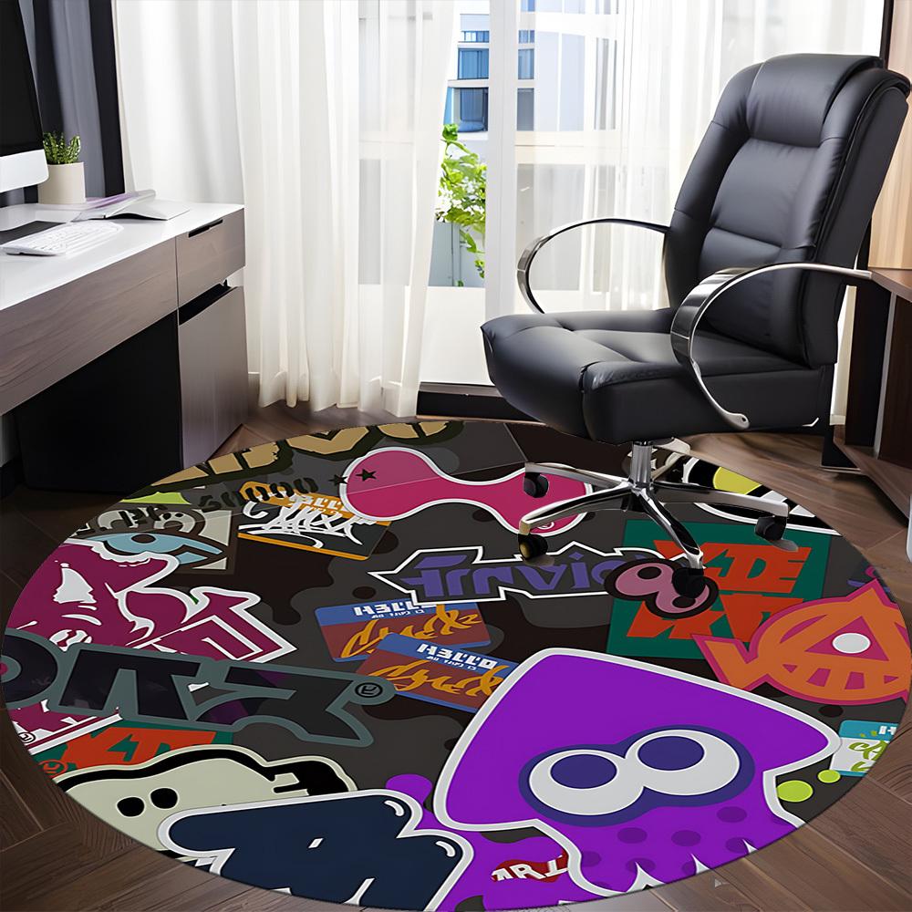 1 sztuka Splatoon? Okrągły dywanik do biura, sypialni, salonu, wystrój domu, dekoracja pokoju, Offic a1016196