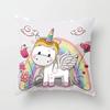 Cute Unicorn Print Pattern Square Pillow Polyester Cushion Cover Sofa Office Chair Pillowcase Simple Home Decoration