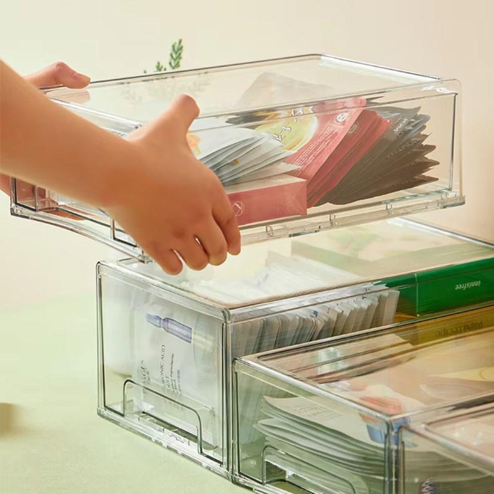 Fresh Keeping Refrigerator Storage Box Stackable Cosmetic Display Case  for Kitchen