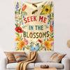 "Seek Me In the Blossoms Design" Patterned Tapestry Home Decor, Suitable for Bedroom and Living Room, Gift
