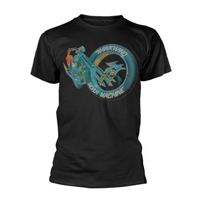 Official HAWKWIND Silver Machine Biker Print Black T-Shirt M NWT