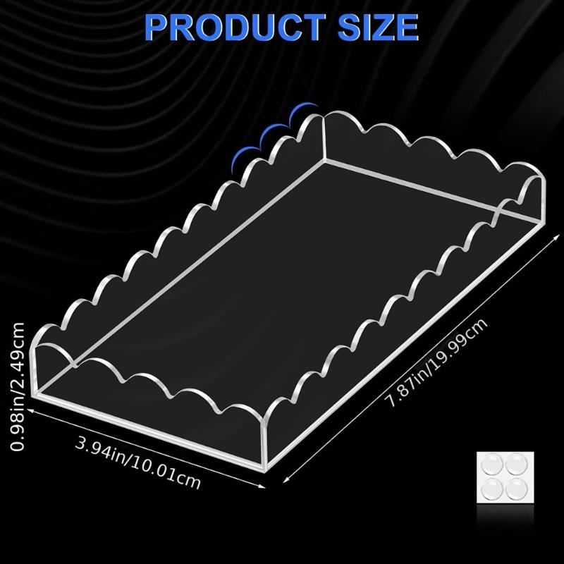 Wellen-Design Acryl Badezimmer-Organizer Tablett Wasserdichte Aufbewahrung für Arbeitsplatten-Zubehör