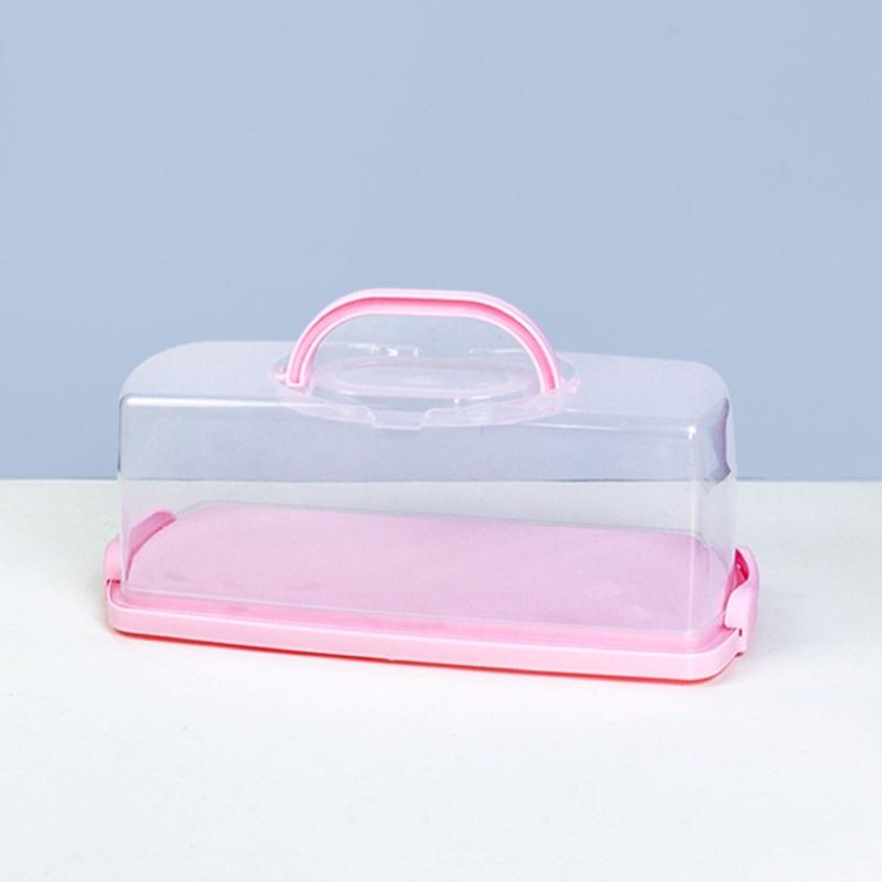 Contenitore Trasparente con Coperchio per Fette di Torta, Toast, Prodotti da Forno, Scatola Rettangolare per Trasporto Pane
