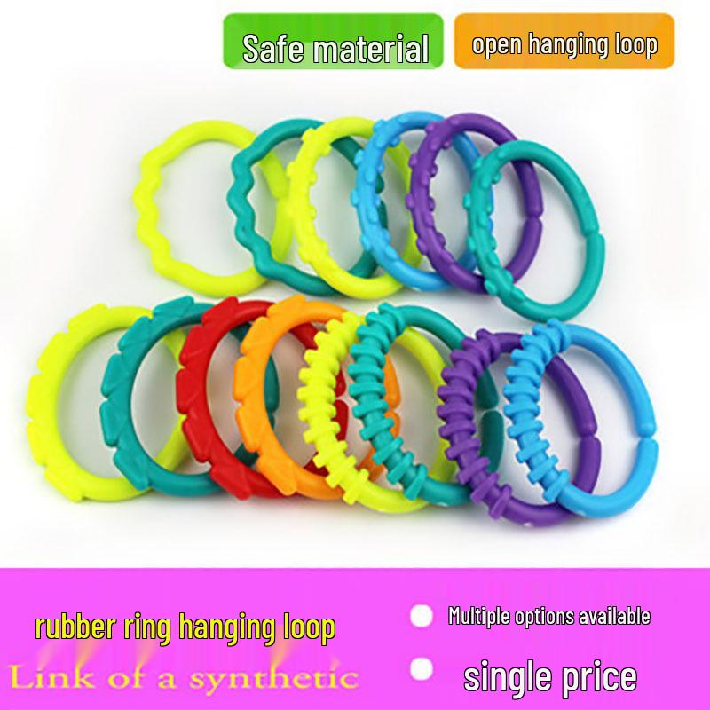 Colorful Baby Teething Ring - Rubber Hand Grip Toy with Multiple Colors, CPC CE Certified