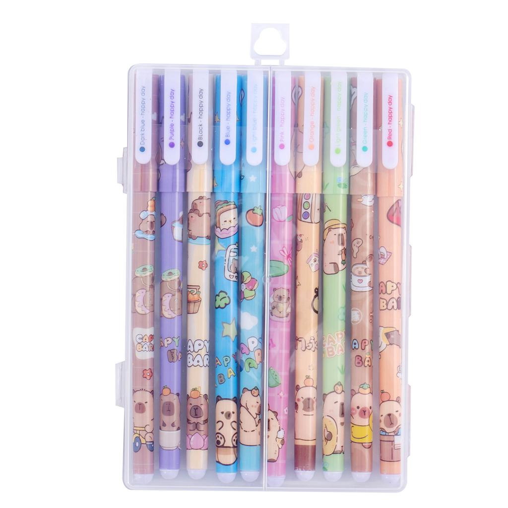 10colors/box Capybara Colored Pens Gift Set Korean Style Colors Gel Pen Quick Drying Highlighter Pens for Party Gift Supply