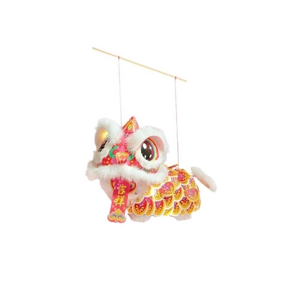 DIY Material Package New Year Lion Dance Lantern Waterproof Festival Atmosphere Handmade Lantern Hanging Ornament with Blessings