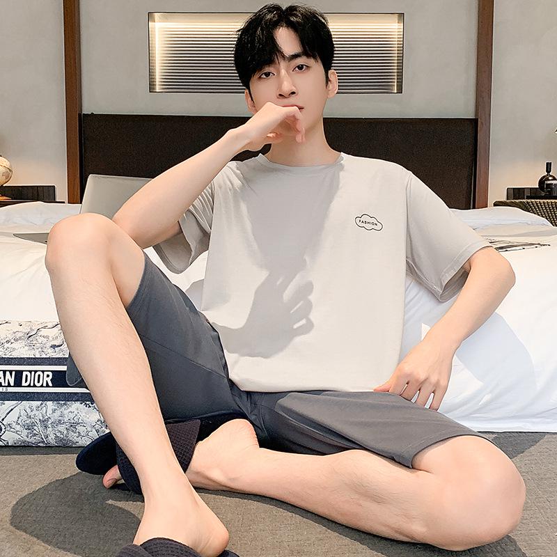 Men's Modal Summer Pajama Set: Short Sleeve & Shorts, Casual Plus Size Homewear
