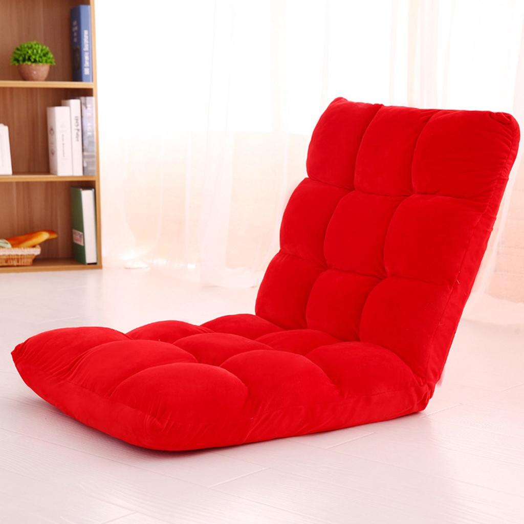 Folding Lazy Sofa Lounge Chair Seat Futon Recliner Bed Couch Tatami with 5-Speed Adjustable Backrest 15.8'' X 31.5''