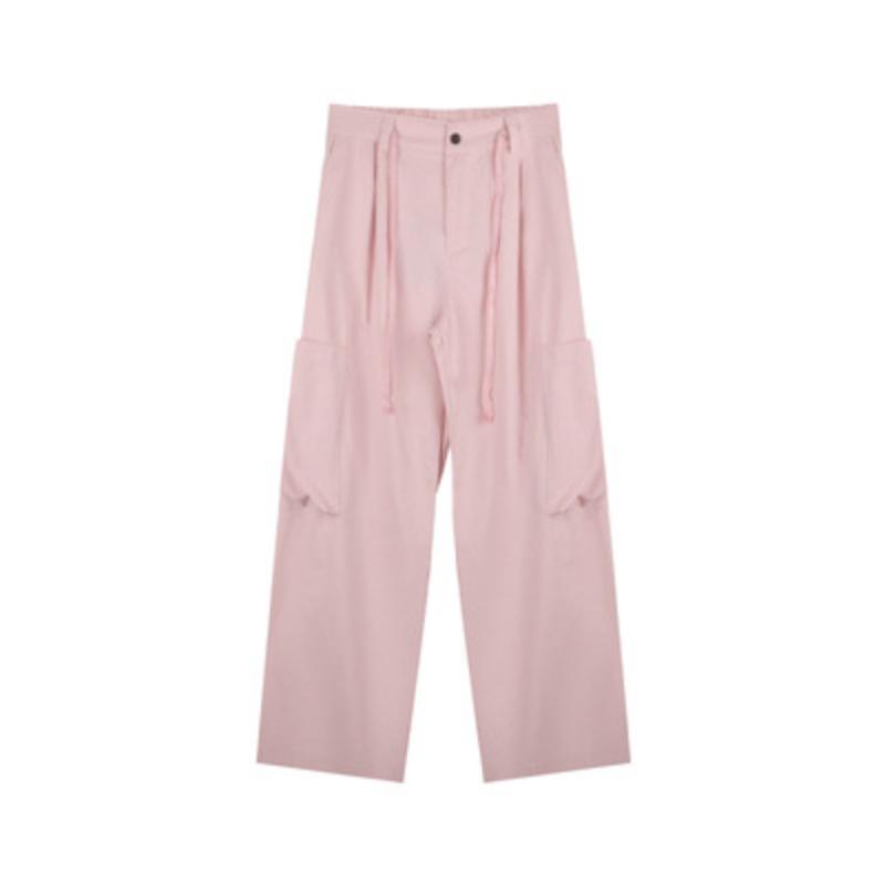 Grau Amerikanischer Herbst Süß Cooles Mädchen Rosa Lockeres Design Retro Nische Lässige Weitbeinige Hose Damenbekleidung Cargo Y2k