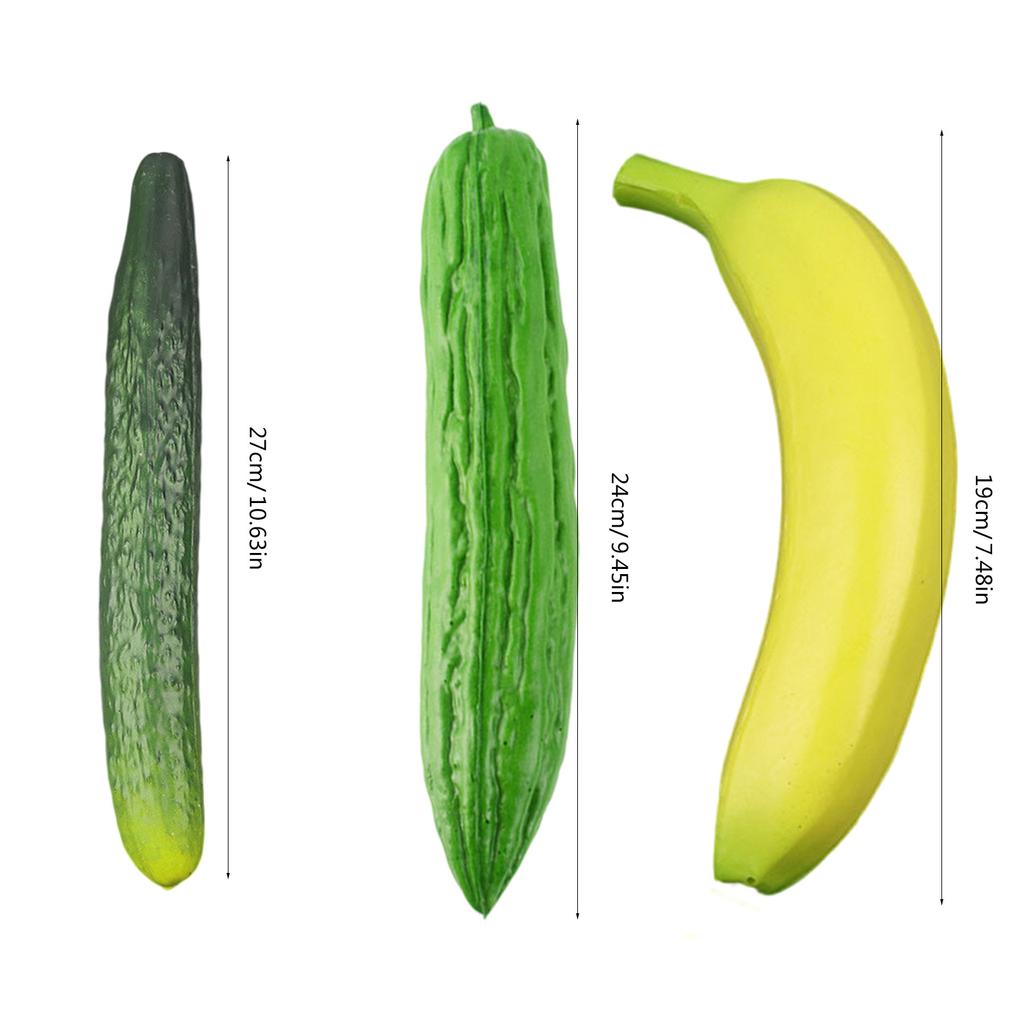 Artificial Banana Cucumber Bitter Gourd for Basket Display Photoshoot Simulation Fruit Vegetable Kitchen Decorations
