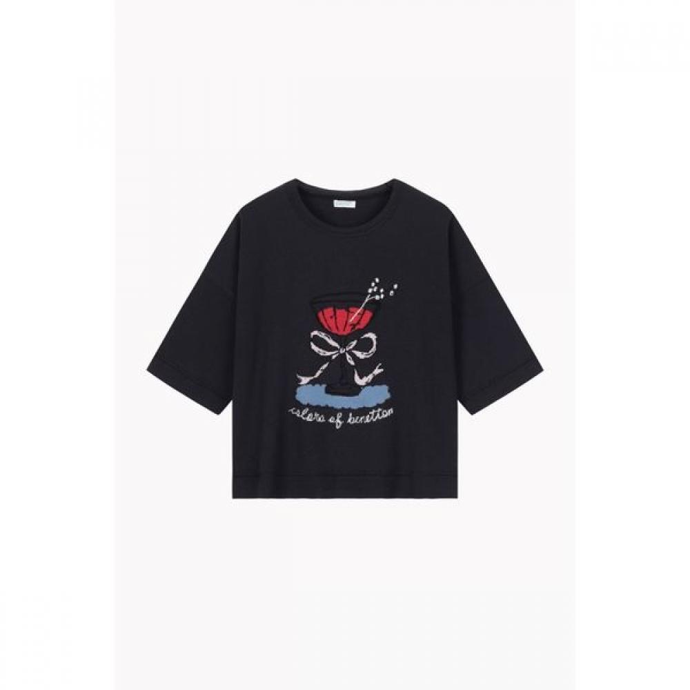 Benetton Short Sleeve Knit Bakpf3611