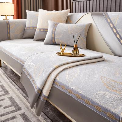 Jacquard Leaves Couch Covers Sofas L-type Chenille Pieced Together Sofa Slipcover Armrest Universal for All Seasons Sofa Cushion