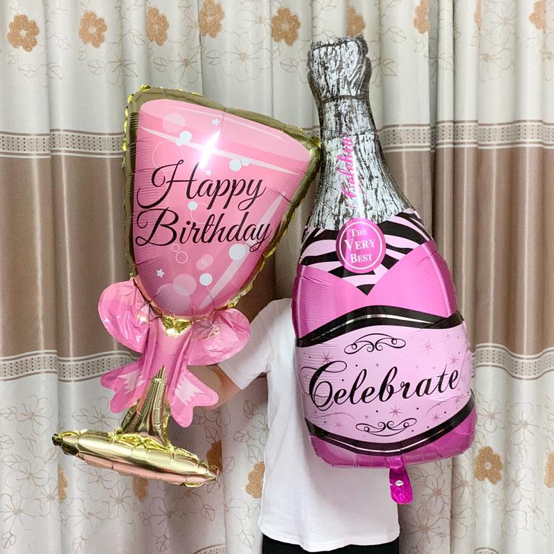 Decorazione della festa nuziale di compleanno Palloncino Bottiglia di whisky Forma di vetro Grande pellicola di alluminio Palloncino Scena a tema Decorazione creativa Forniture Palloncino