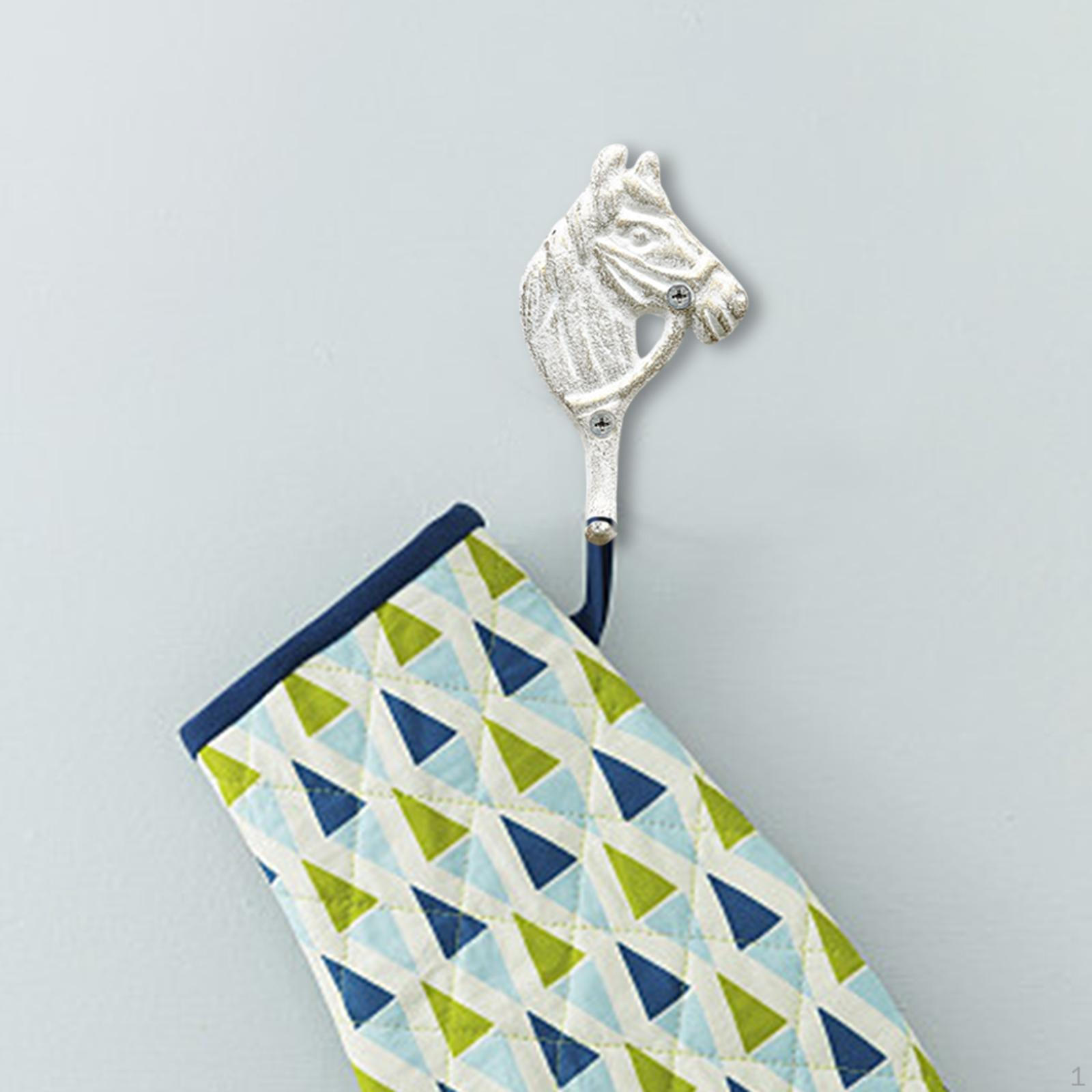 

Голова коня. Одинарна настінна вішалка у формі тварини. Декоративне кріплення для важких умов. Кімнати. Подарунки. Пальто. білий