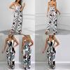 Elegant Multicolor Women Strappy Wide Leg Long Playsuit With V-neck Design