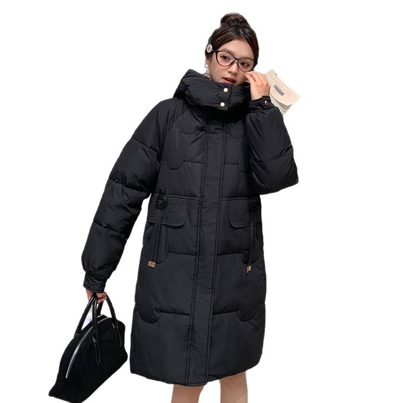 Women's cotton clothes winter clothes, new thin medium and long styles, large size loose casual cotton-padded clothes jacket over the knee