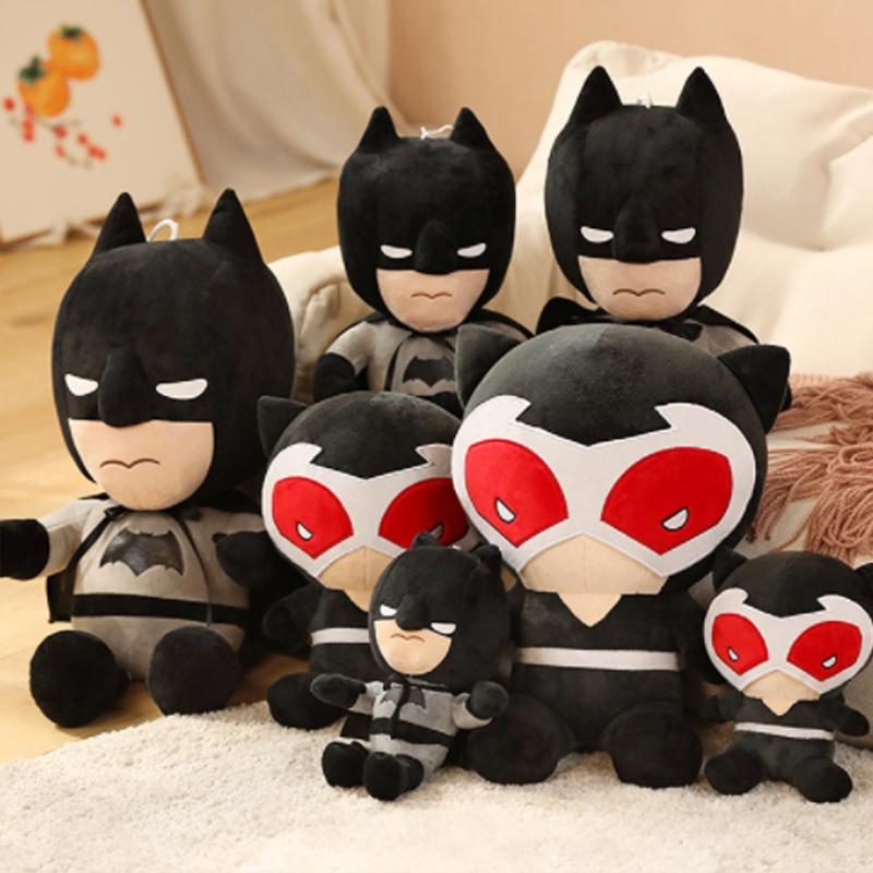 Dc Batman Plush Toy Soft Stuffed Doll Kids Fans Gift Black Red Anime Factory