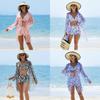 Fashion Sexy Print Bikini Three Piece Swimsuit For Water Sports Women