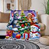 Tom Jerry Christmas Decorations for Kids Room Wall Art PrintBlanket Flannel Throw Blanket for Sofa, Bed, Travel, Camping, Office