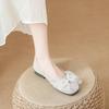 Pregnant women flat shoes pearl bow Mary Jane shoes driving casual shoes wedding shoes