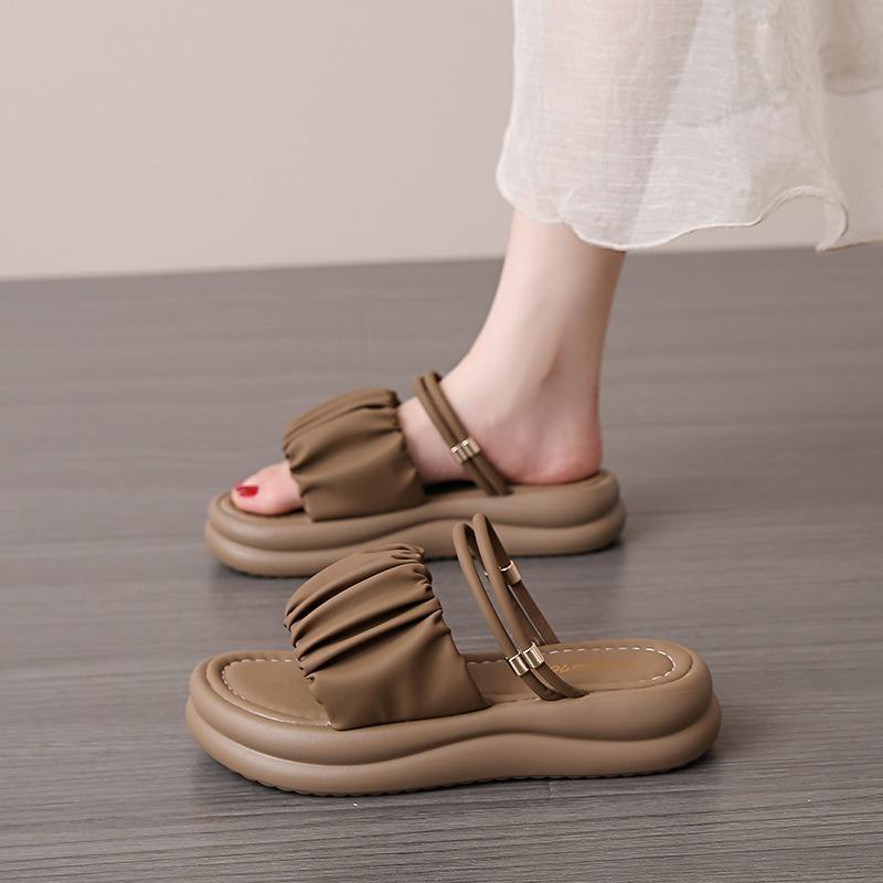 Sandals women's new summer models with skirts, two thick-soled sandals, soft-soled beach half slippers