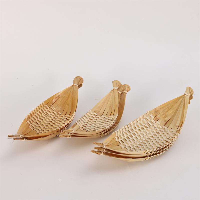 Eco Bamboo Platter Boat Shaped Serving Bowl for Sashimi and Snack Service in Style