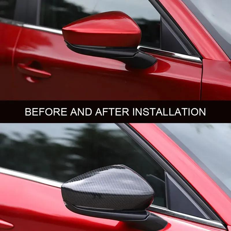 For Mazda CX-30 CX30 -2024 Car Rearview Side Mirror Cover Wing Cap Exterior Door Rear View Case Trim Sticker Carbon Fiber