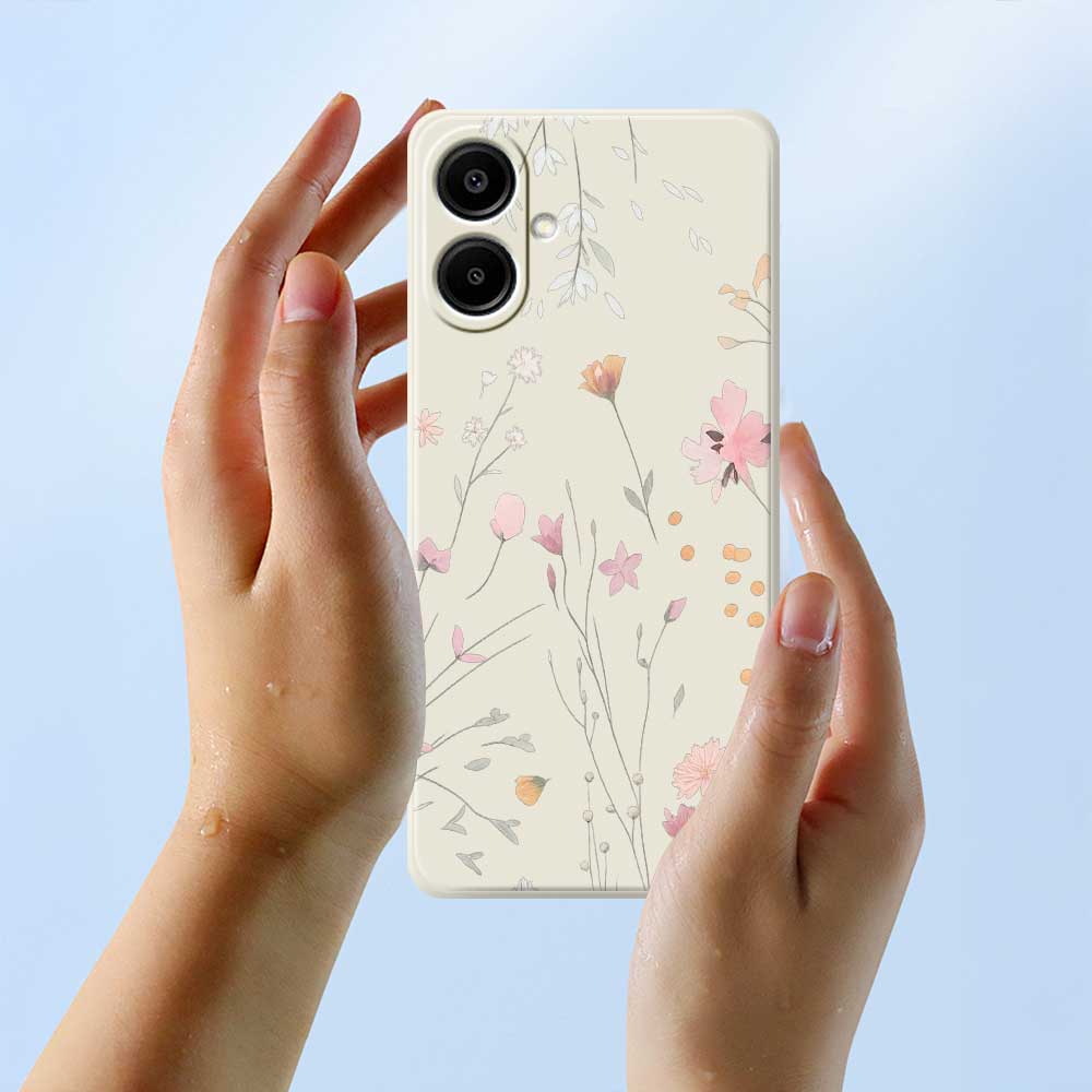 For Samsung Galaxy A07 4G Case Flower Pattern Printing Straight Edge TPU Phone Back Cover